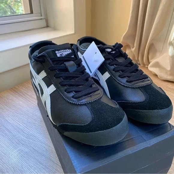 New Onitsuka Tiger Mexico 66 ASICS Sneaker Shoes in Black White - Picture 8 of 13